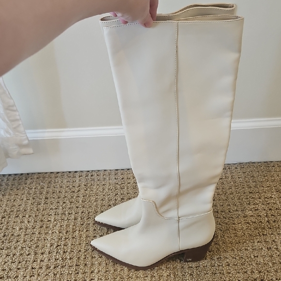 Sam Edelman LYNDSAY Off-White Heeled Boots - Picture 1 of 12